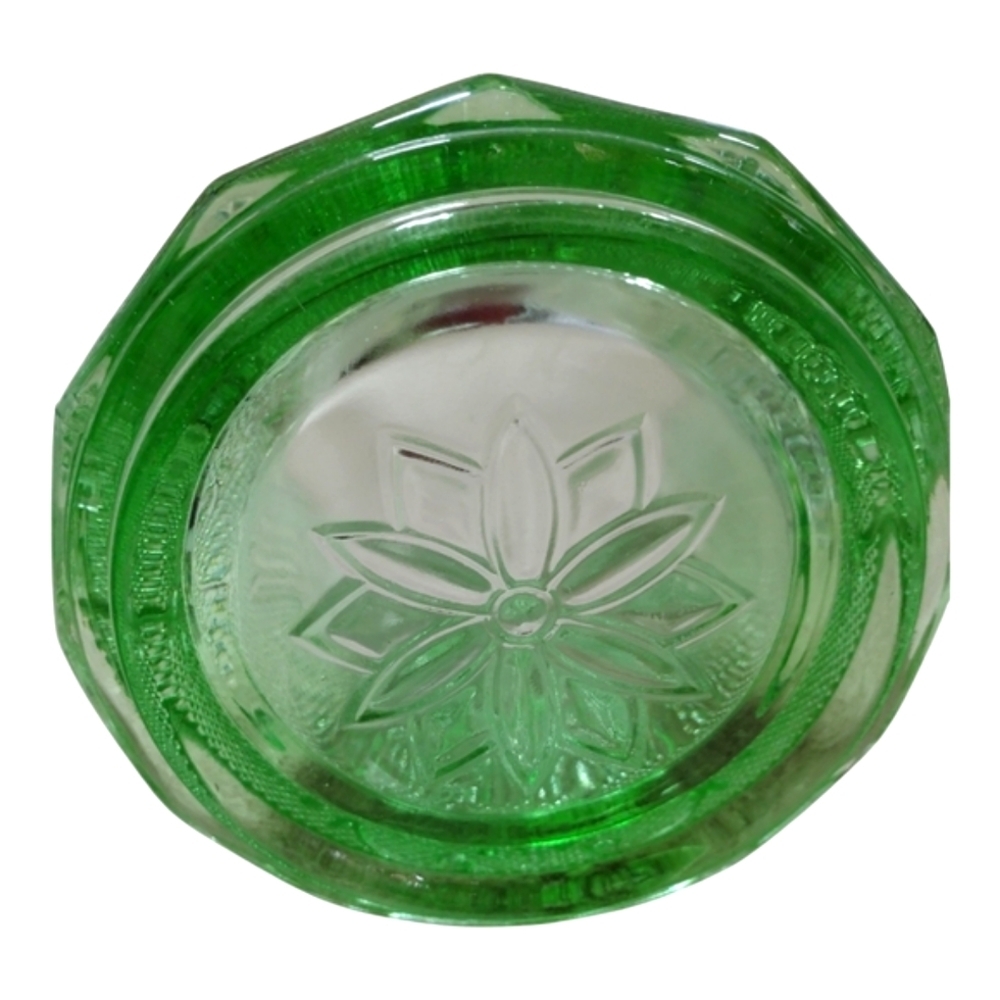 Vintage Tiara Sandwich Chantilly Green Canister By Indiana Glass - Picture 10 of 12